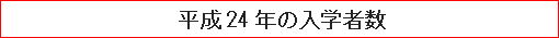 平成24年の入学者数