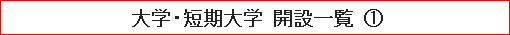 大学・短期大学 開設一覧（1）