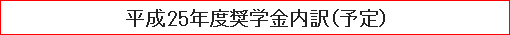 平成25年度奨学金内訳（予定）