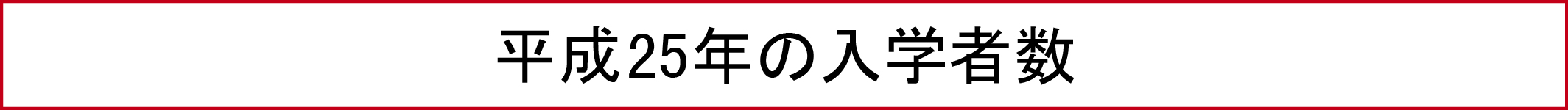 平成25年の入学者数