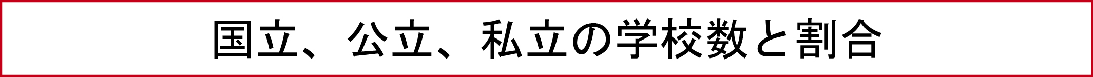 国立、公立、私立の学校数と割合