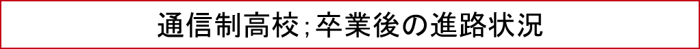 通信制高校；卒業後の進路状況