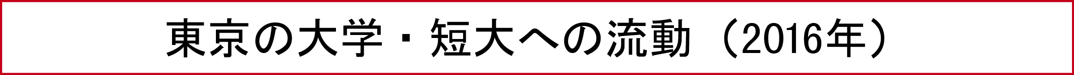東京の大学・短大への流動 （2016年）