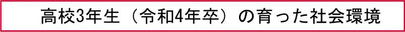 高校3年生（令和4年卒）の育った社会環境