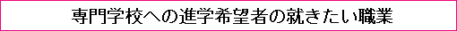 専門学校への進学希望者の就きたい職業