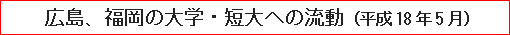 広島、福岡の大学・短大への流動（平成18年5月）