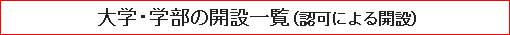 大学・学部の開設一覧（認可による開設）