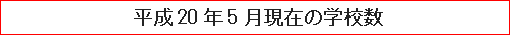 平成20年5月現在の学校数