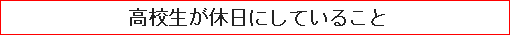 高校生が休日にしていること