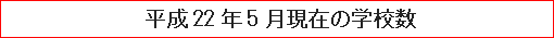 平成22年5月現在の学校数