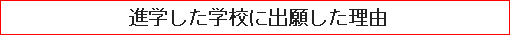 進学した学校に出願した理由