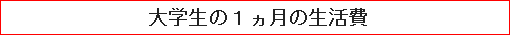 大学生の1ヵ月の生活費