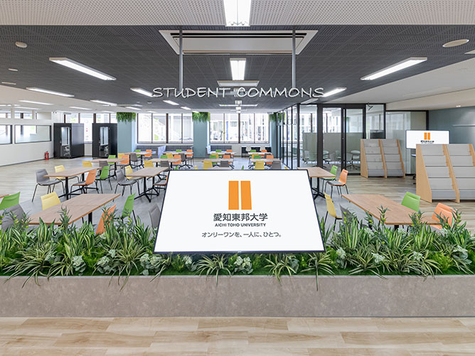 スチューデントコモンズ：キャリア、国際交流、地域・産学連携、保健・学生相談の情報発信、活動の拠点